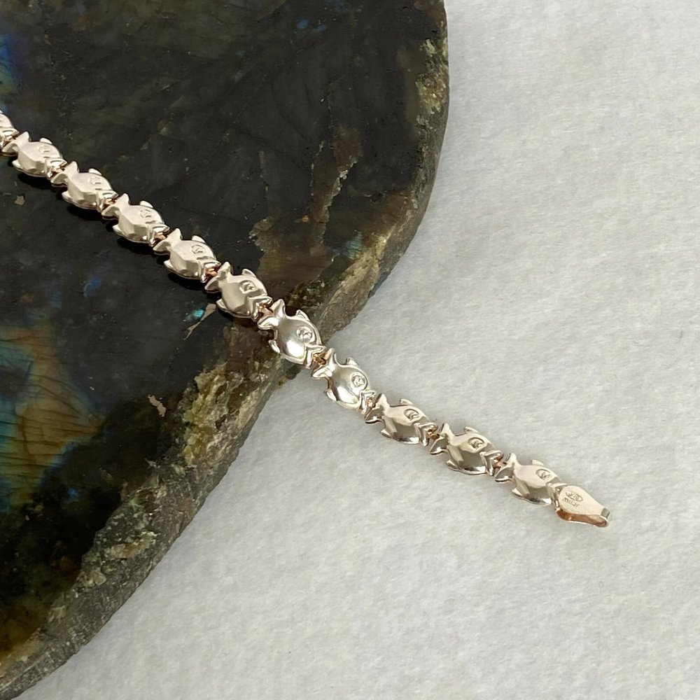 Sterling Silver Milor 925 Italy Hollow Puffy Fish Link Sea Life Bracelet 6-7/8" - Picture 14 of 16